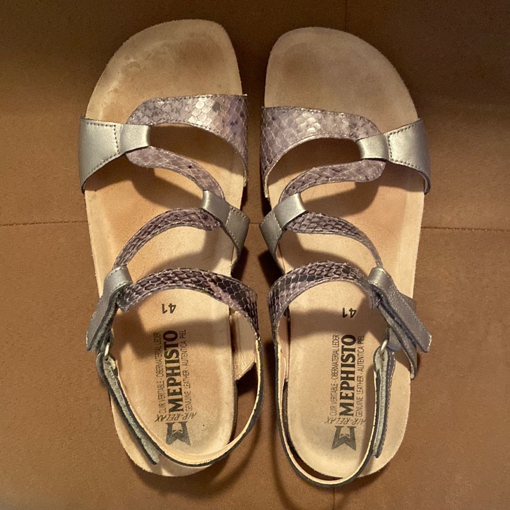 Silver/gray Mephisto sandals